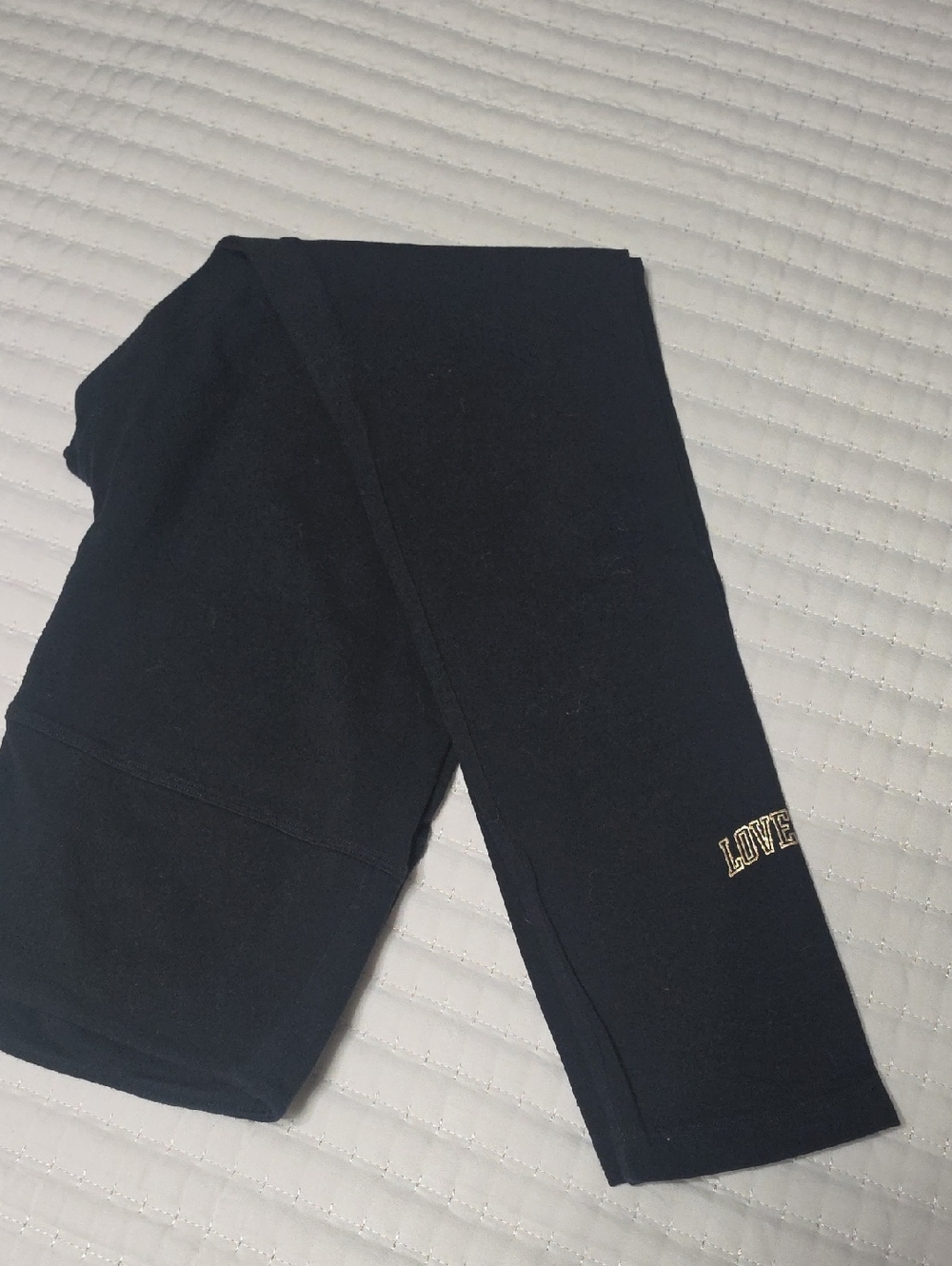 PINK Victoria's Secret Black Kids Leggings with Gold 'LOVE' Accent